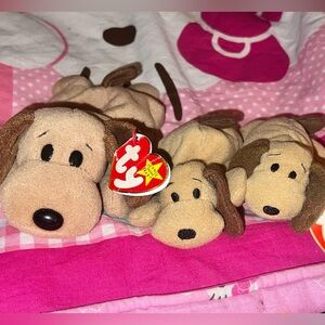 Vintage TY Beanie Babies Bones the Dog and McDonald's Teenie Beanie Babies Bones